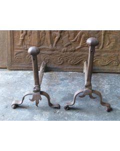 Louis XV Iron Andirons