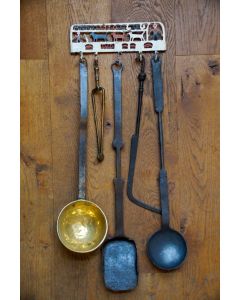 Antique Wall Hanging Fireplace Tools