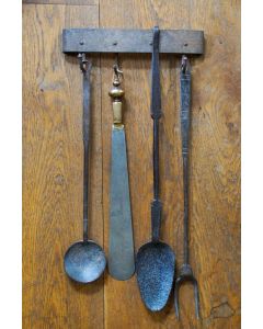 Antique Wall Hanging Fireplace Tools