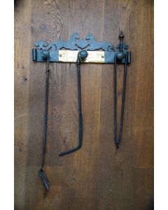 Antique Wall Hanging Fireplace Tools