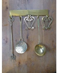 Antique Wall-mounted Fireplace Tools