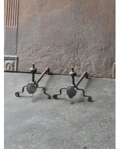 Louis XV Iron Andirons