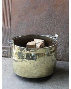 Polished Brass Firewood Basket