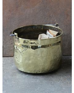 Polished Brass Firewood Basket