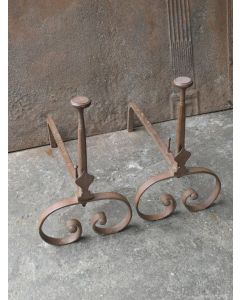 Louis XV Iron Andirons