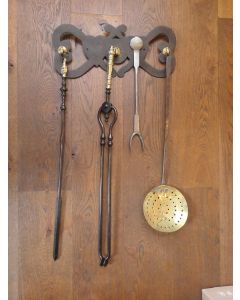 Antique Wall-mounted Fireplace Tools