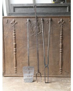 Large French Fireplace Tools