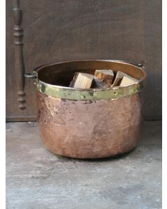 Polished Copper Firewood Basket