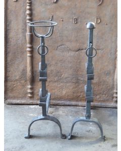 Louis XV Iron Andirons