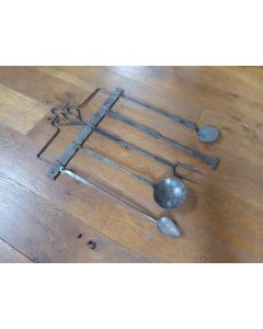 Antique Wall-mounted Fireplace Tools