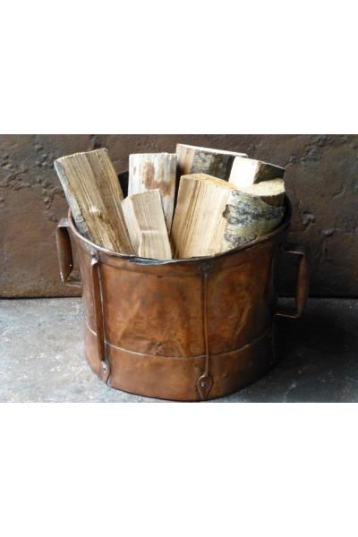 Polished Copper Firewood Basket