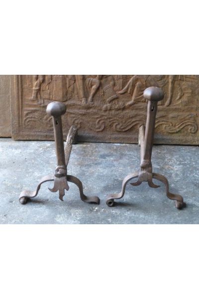 Louis XV Iron Andirons