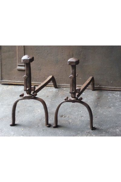 Louis XV Iron Andirons