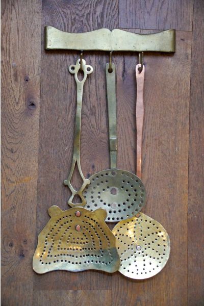 Antique Wall Hanging Fireplace Tools