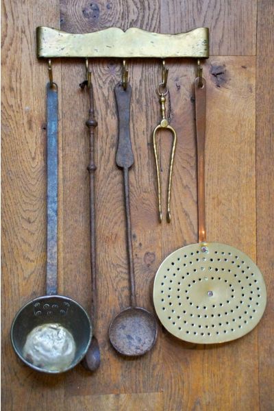 Antique Wall-mounted Fireplace Tools