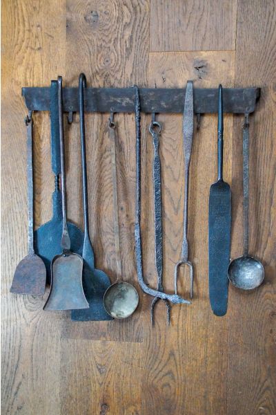 Antique Wall-mounted Fireplace Tools