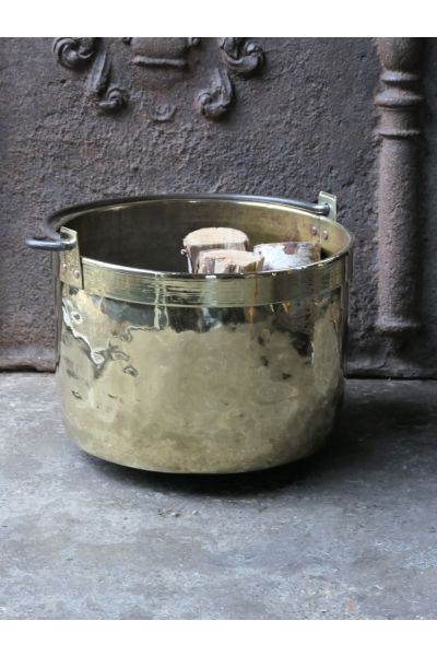 Polished Brass Firewood Basket