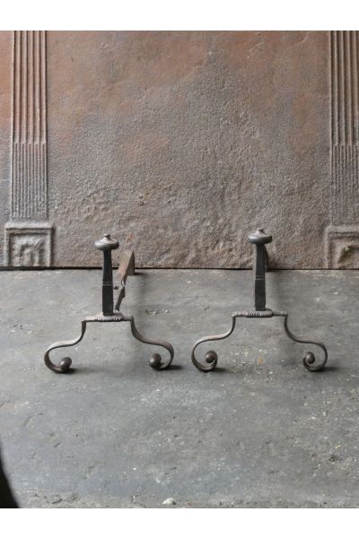 Louis XV Iron Andirons