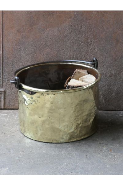 Polished Brass Firewood Basket