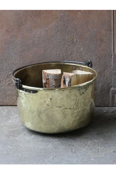 Polished Brass Firewood Basket