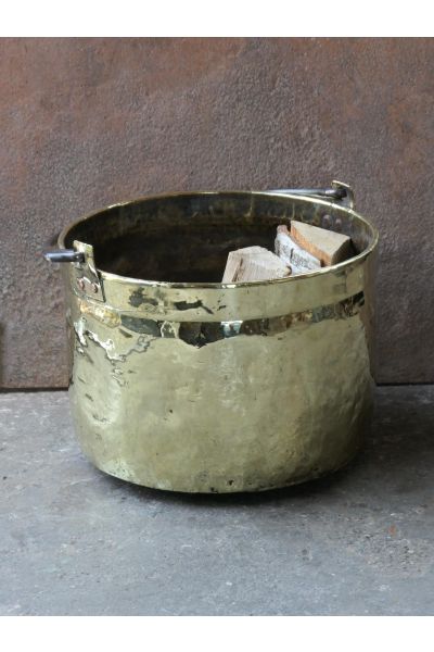 Polished Brass Firewood Basket