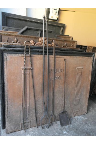 Large French Fireplace Tools