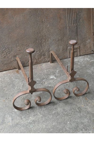 Louis XV Iron Andirons