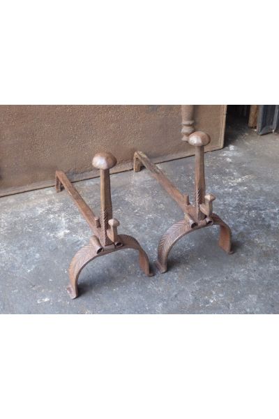 Louis XV Iron Andirons