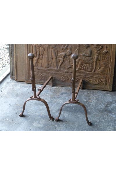 Louis XV Iron Andirons