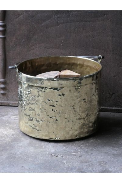 Polished Brass Firewood Basket