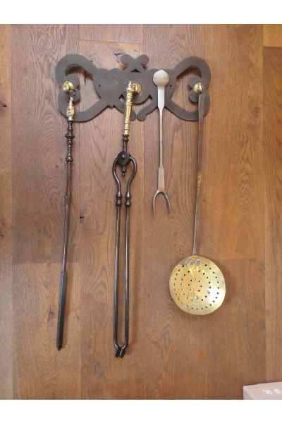 Antique Wall-mounted Fireplace Tools