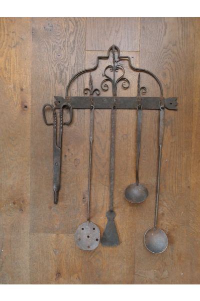 Antique Wall-mounted Fireplace Tools