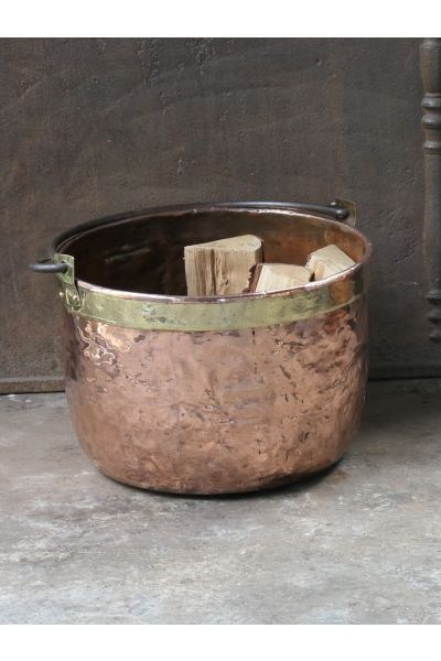 Polished Copper Firewood Basket