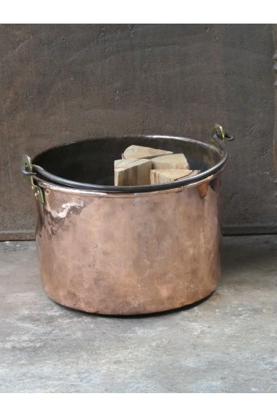 Polished Copper Firewood Basket