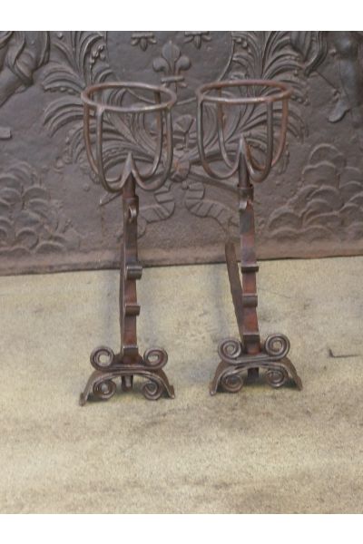 Louis XV Iron Andirons