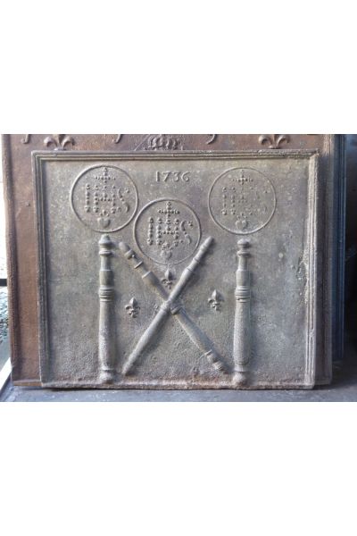 Pillars with IHS Monogram Fireback