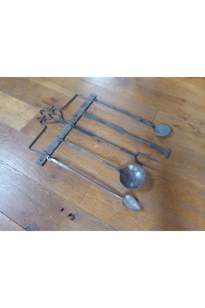 Antique Wall-mounted Fireplace Tools