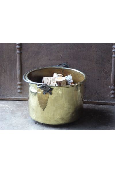 Polished Brass Firewood Basket